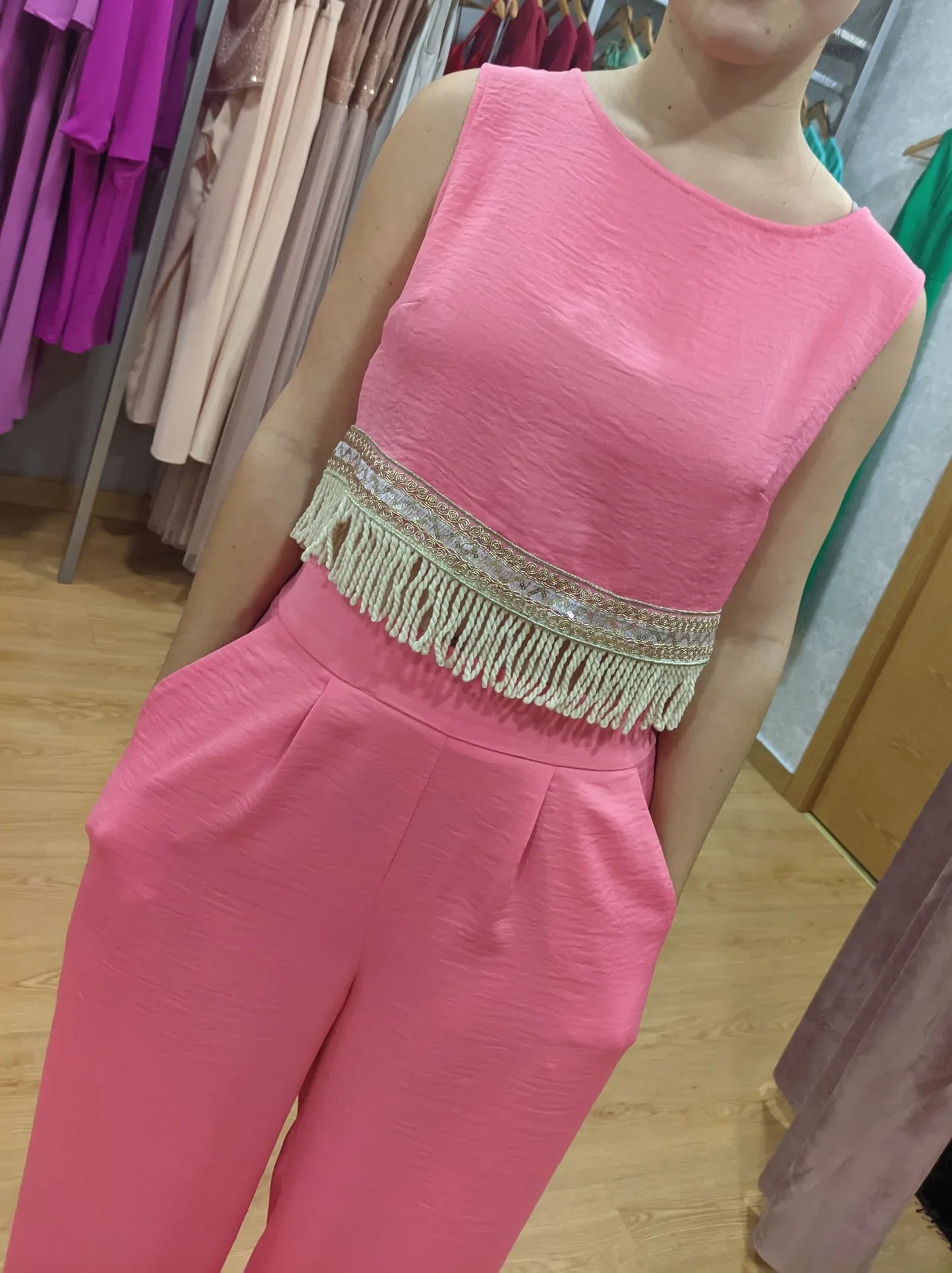 Conjunto top y pantalon coral - PARDALETS