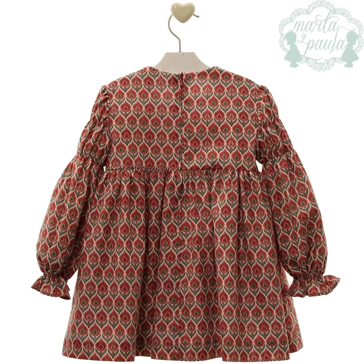 Vestido estampado granate "Dante" - PARDALETS