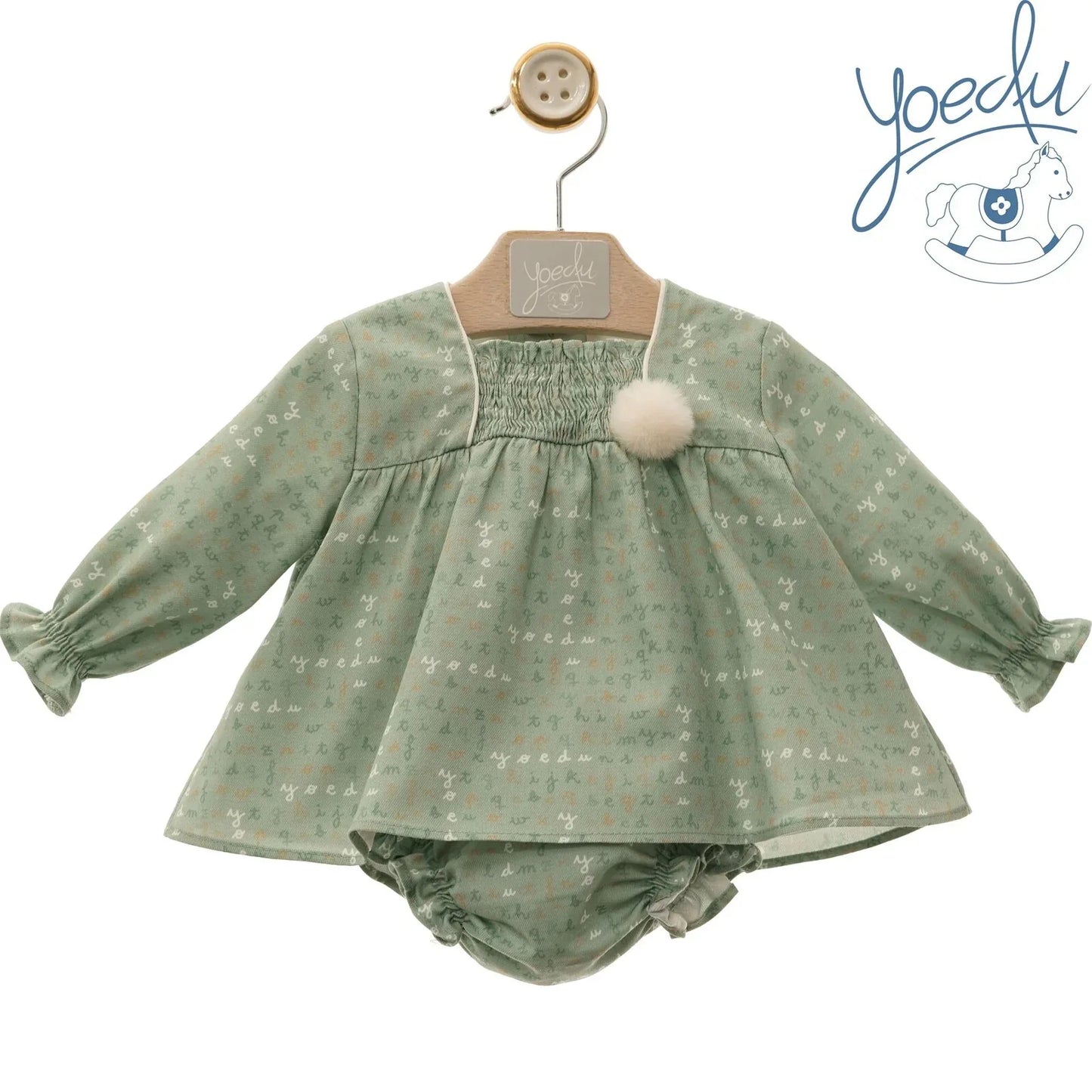 Jesusito verde empolvado y letras "Pinocho" - PARDALETS