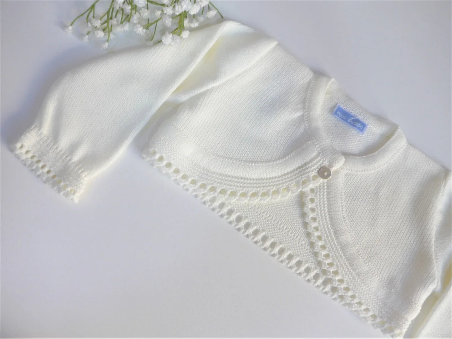 Chaqueta corta bolero lana beig - PARDALETS