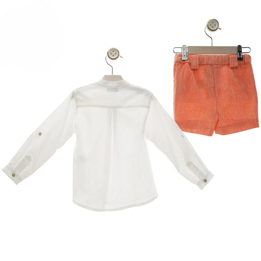 Conjunto camisa y short naranja "Corales" - PARDALETS