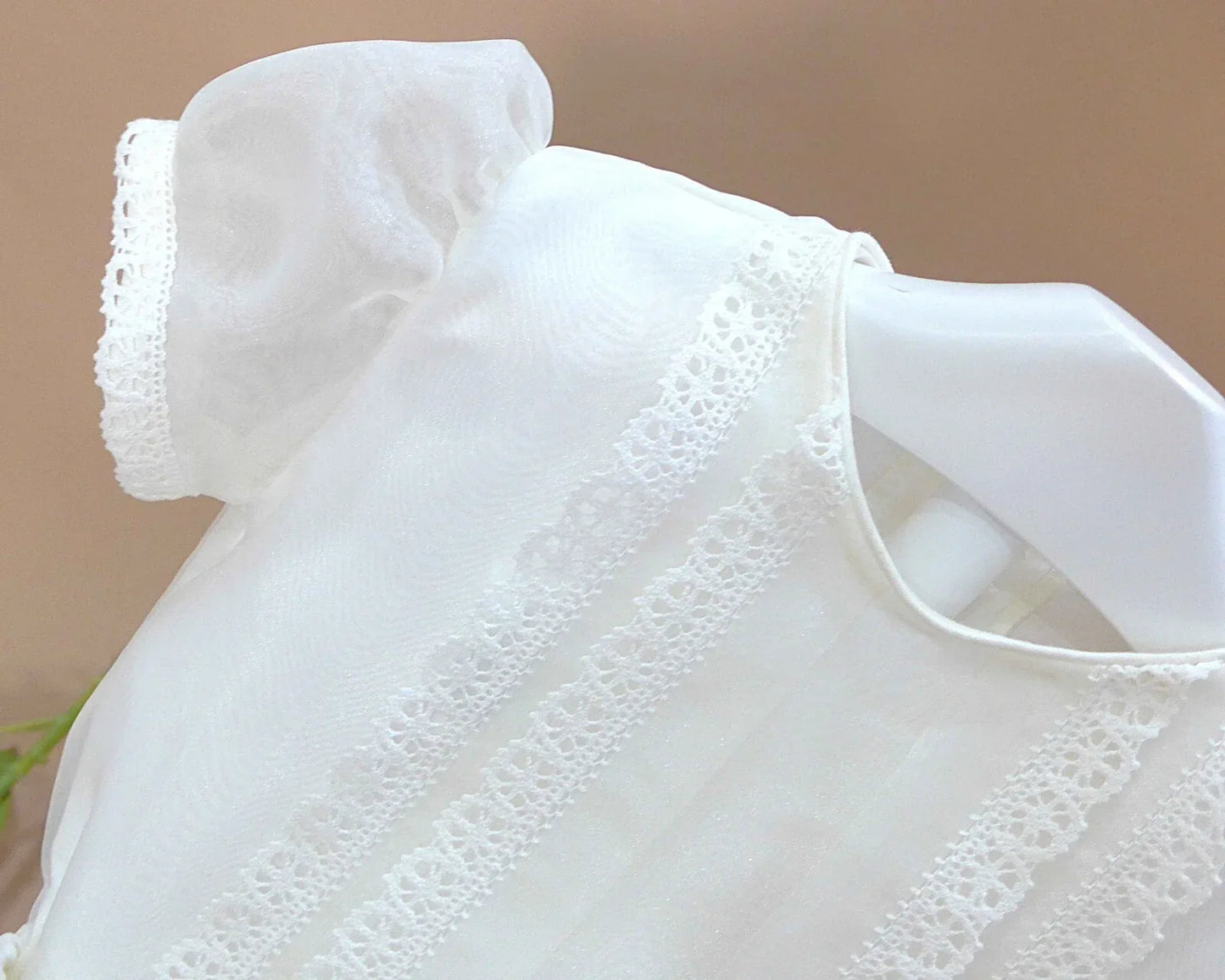 Conjunto camisa organza beig y braguita - PARDALETS