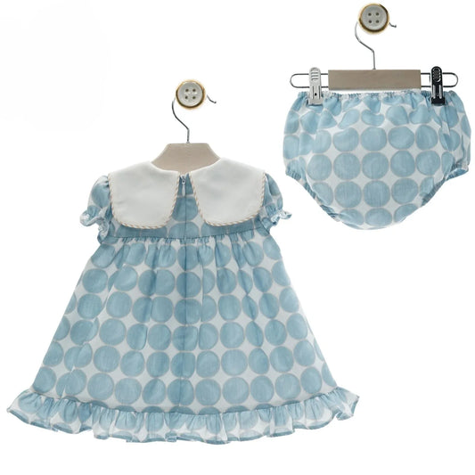 Vestido lunares azules con braguita "Medieval" - PARDALETS