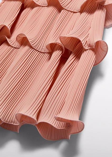 Vestido crepe plisado salmon - PARDALETS