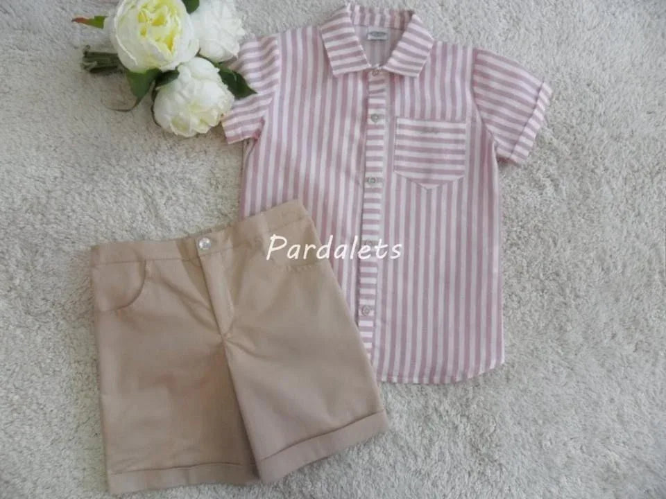 Camisa rayas y short arena - PARDALETS