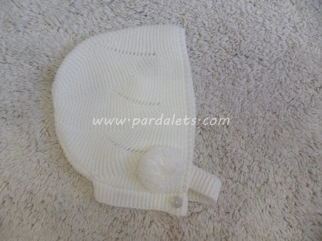 Capota lana beig con pompon Ancar - PARDALETS