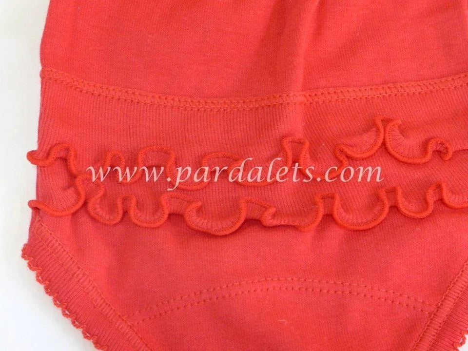 Braguita bebe roja algodon volantes Babidu - PARDALETS