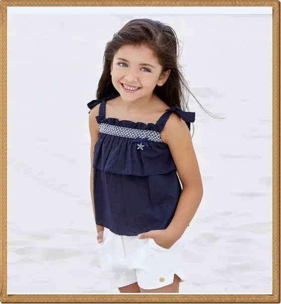 Blusa tirantes plumeti azul marino - PARDALETS