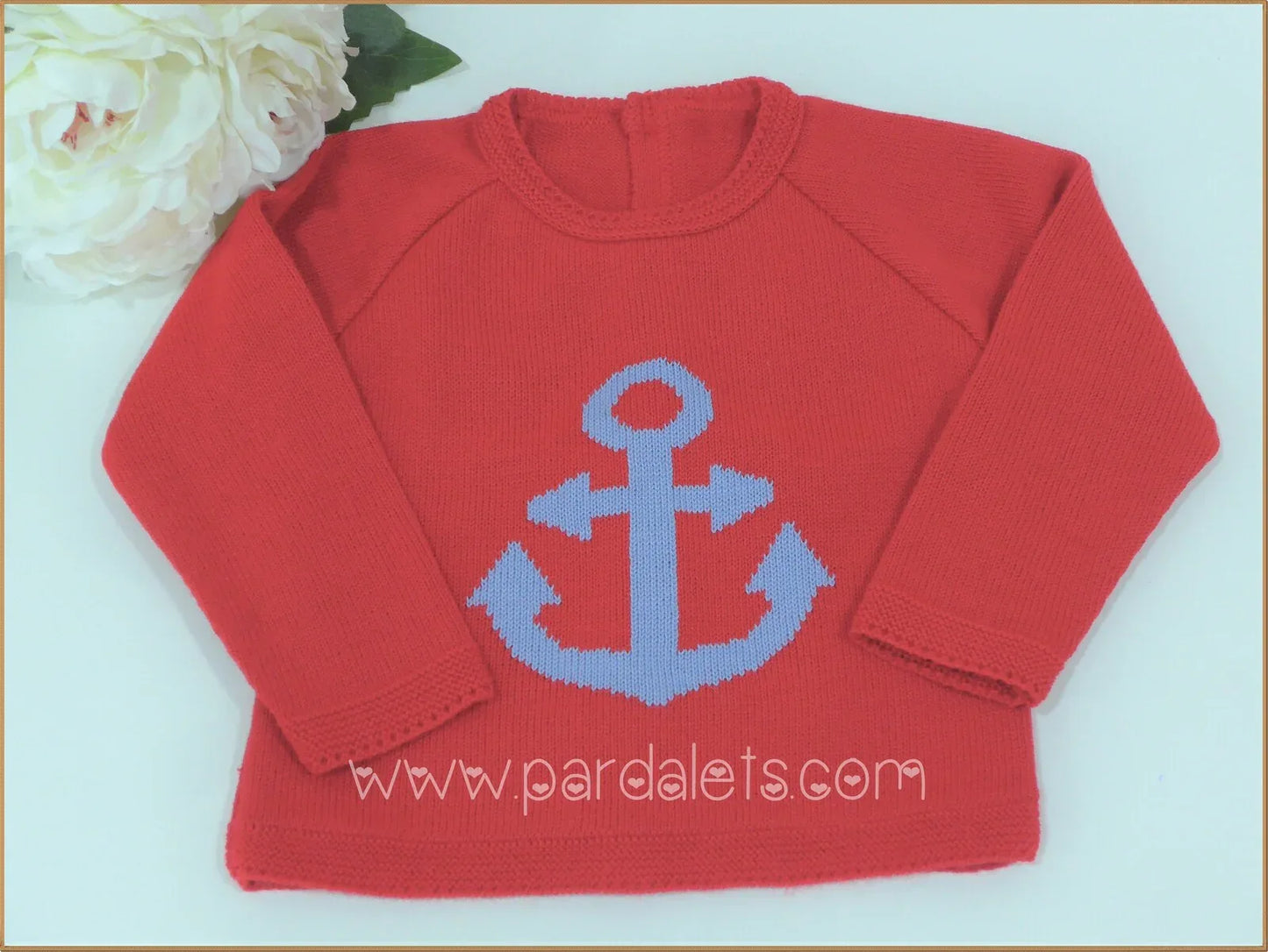 Jersey algodon rojo ancla azul - PARDALETS