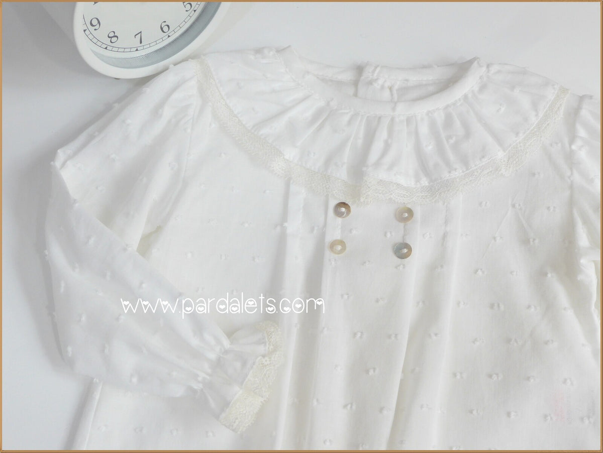 Camisa plumeti beig cuello volante valencie