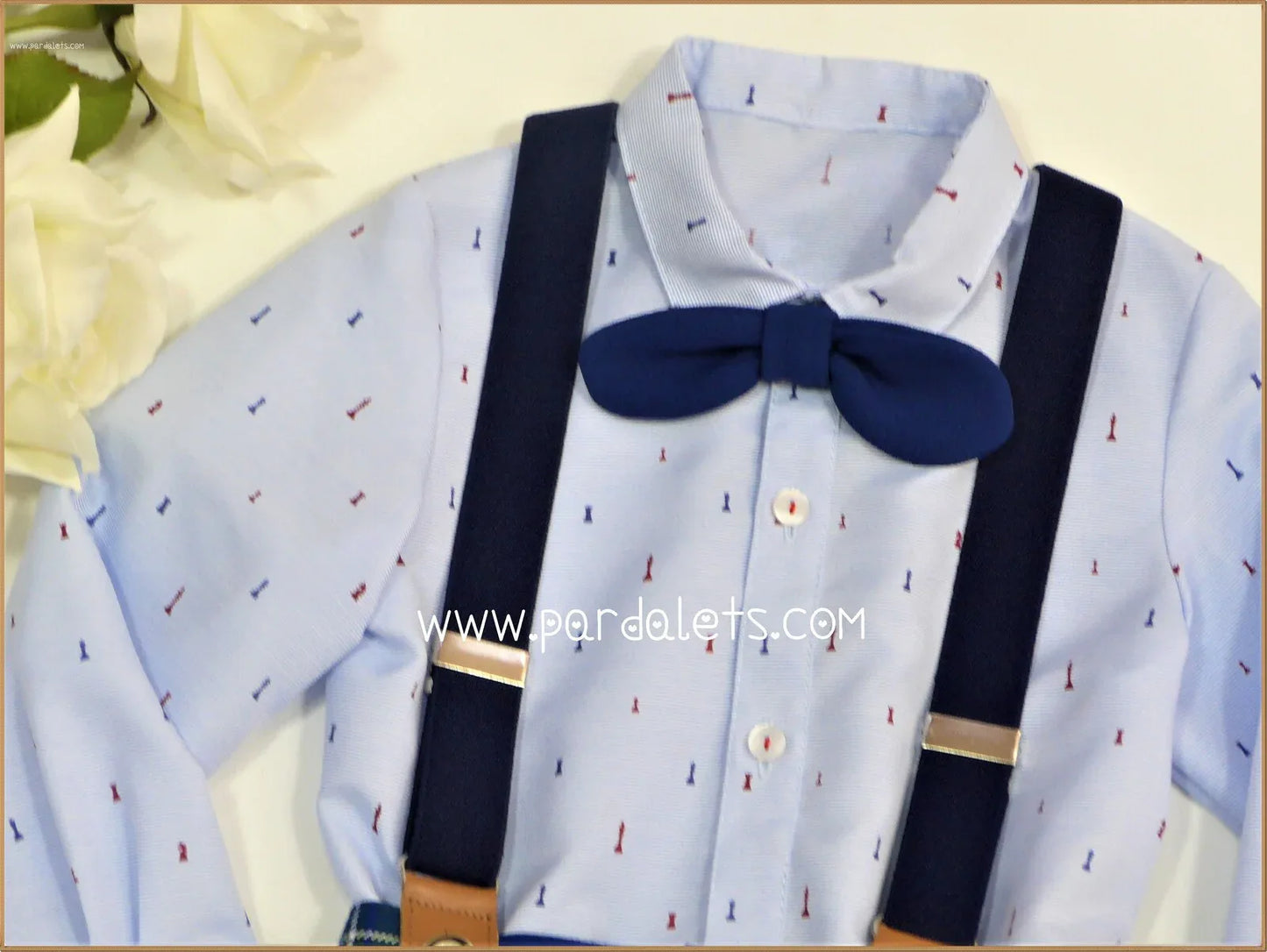 Conjunto camisa y short tirantes cuadros "Colibri" - PARDALETS