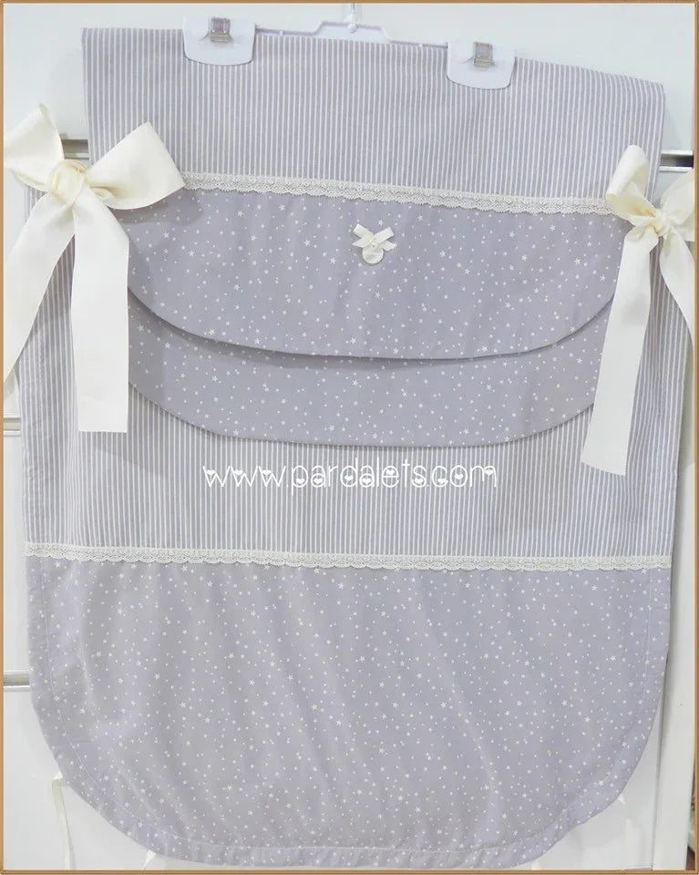 Saco capazo rayas y estrellas grises - PARDALETS