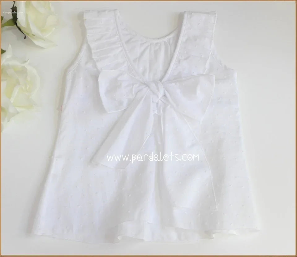 Blusa de plumeti blanco - PARDALETS