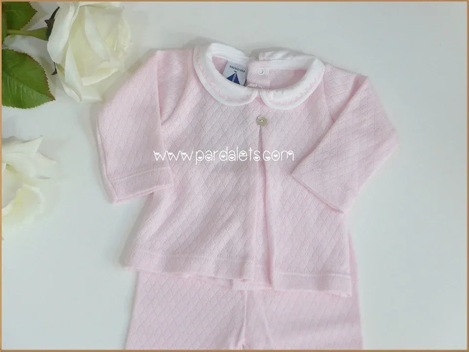 Jubon y polaina rosa tela rombos - PARDALETS