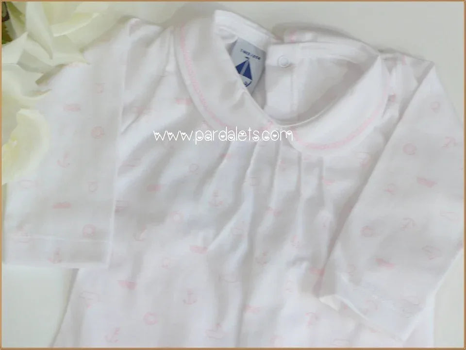 Jubon y polaina con barquitos rosas - PARDALETS