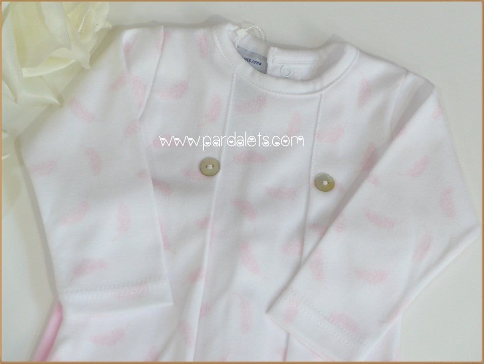 Jubon y polaina plumas rosas