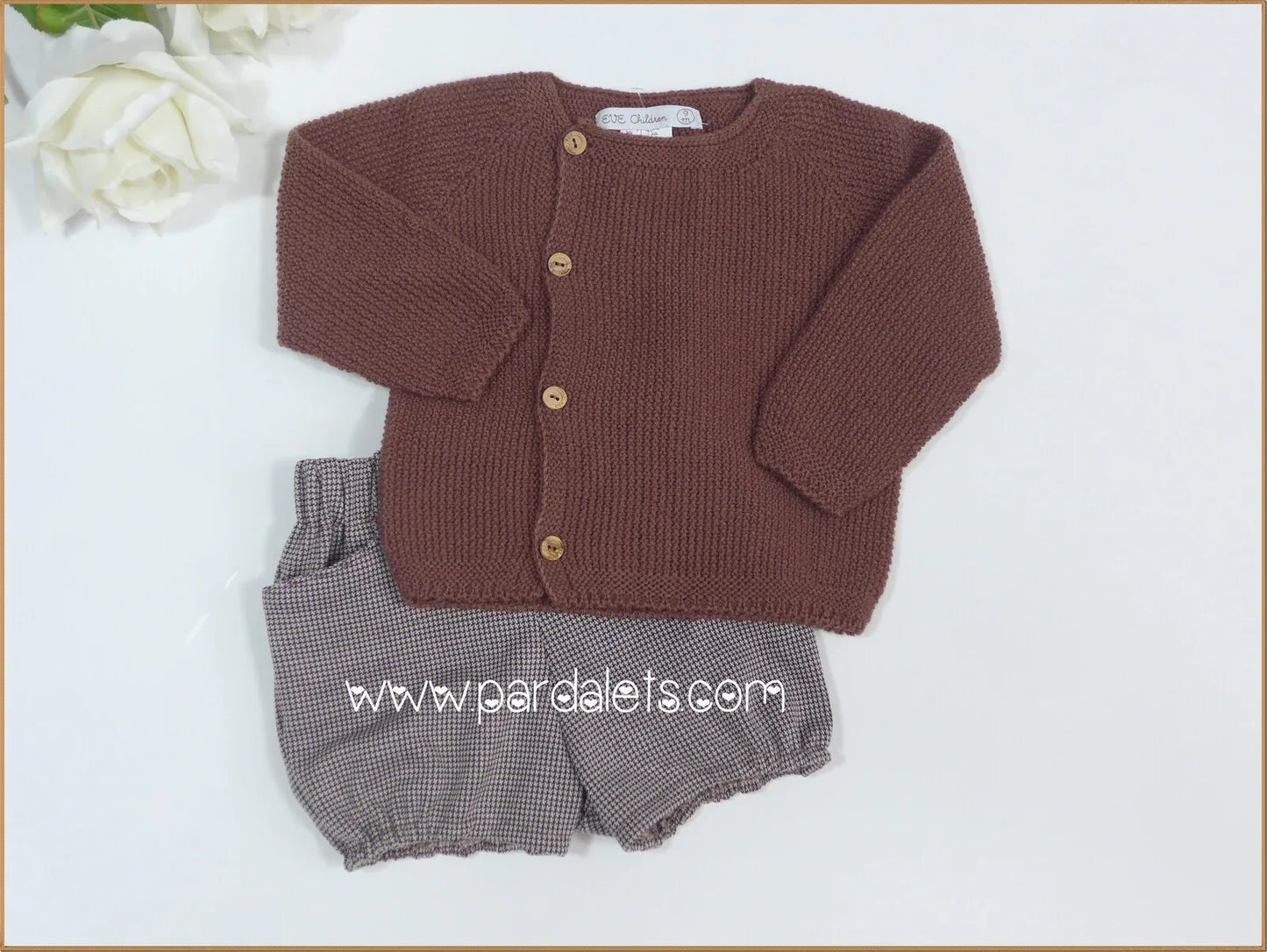 Conjunto jersey marron y culote pata de gallo (camisa no incluida) - PARDALETS