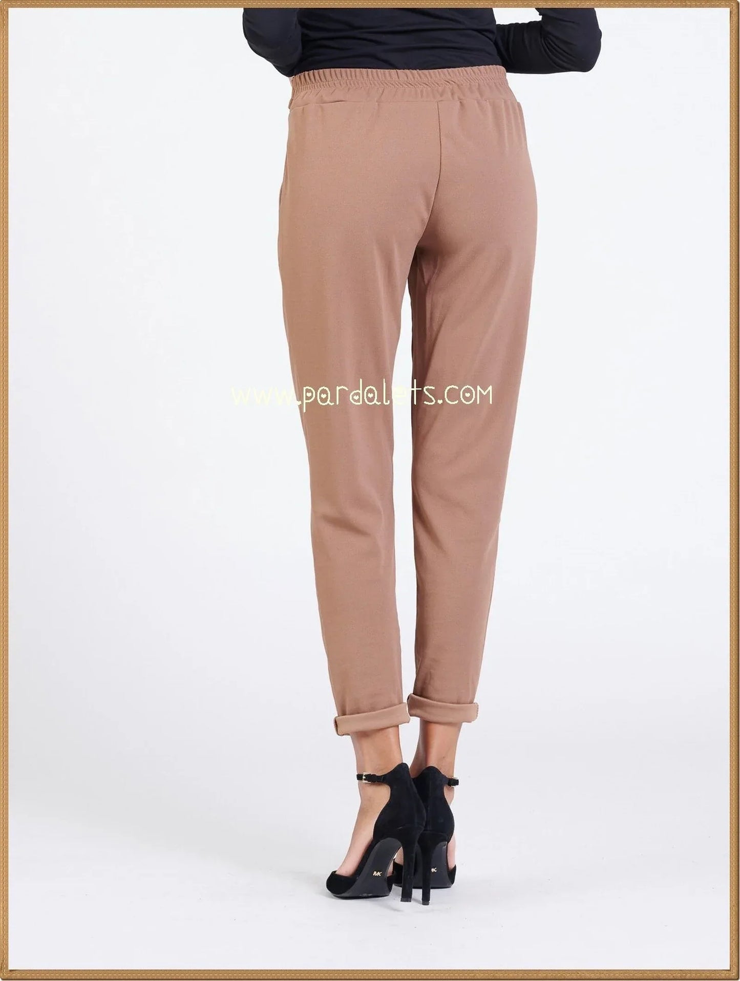 Pantalon lazo tiro alto taupe - PARDALETS