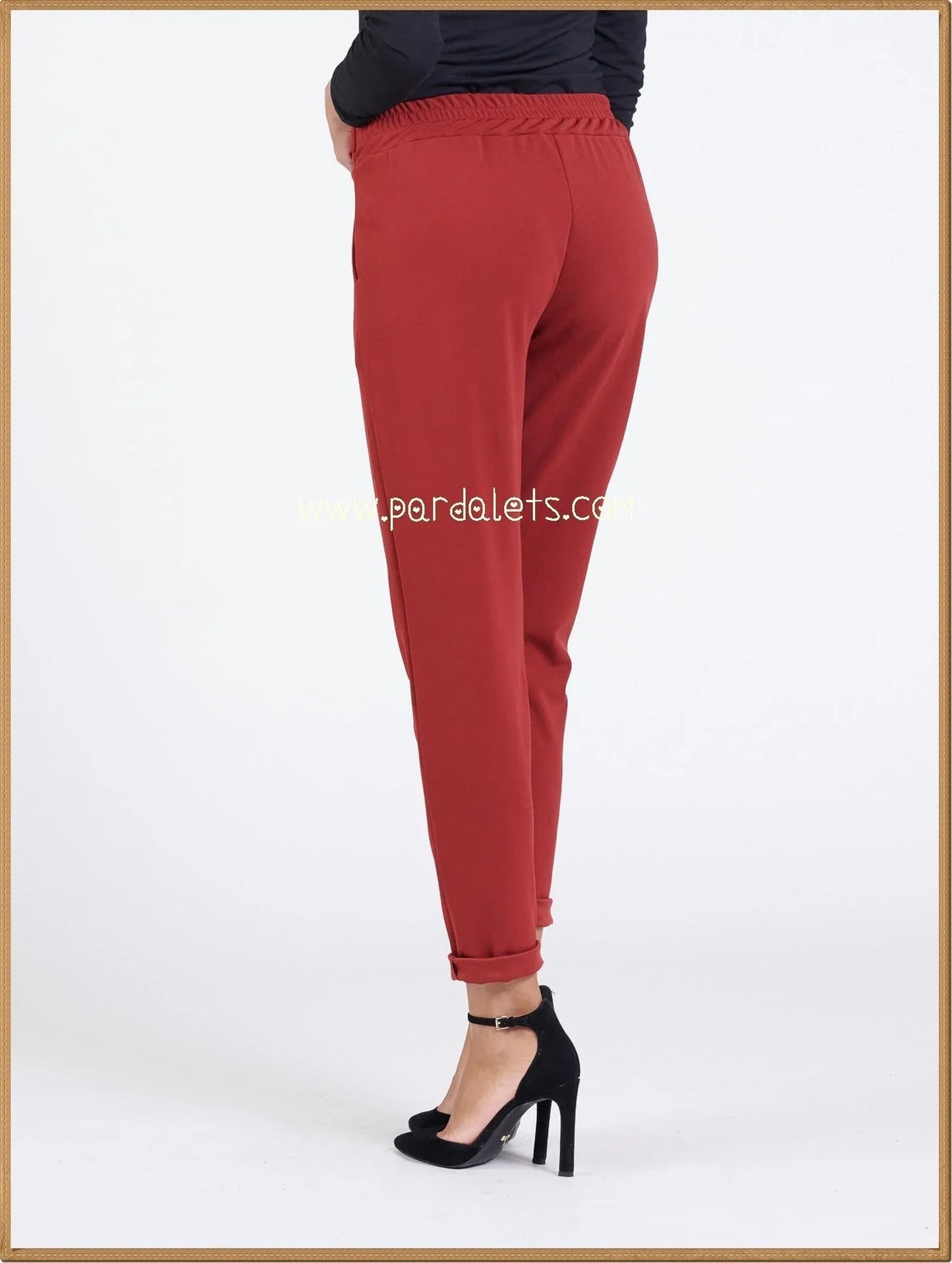 Pantalon lazo tiro alto teja - PARDALETS
