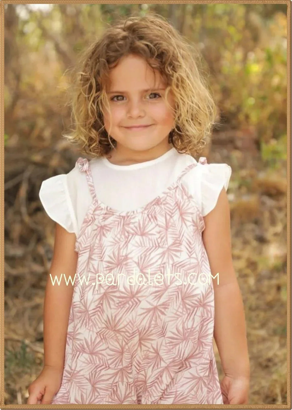 Mono flores rosas con blusa unida - PARDALETS