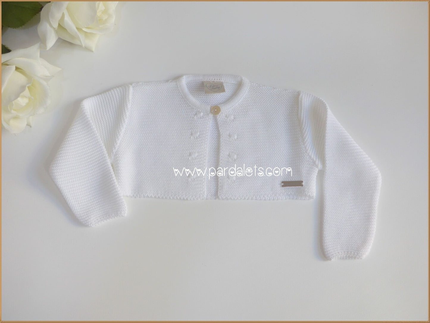 Chaqueta blanca perle con bodoques