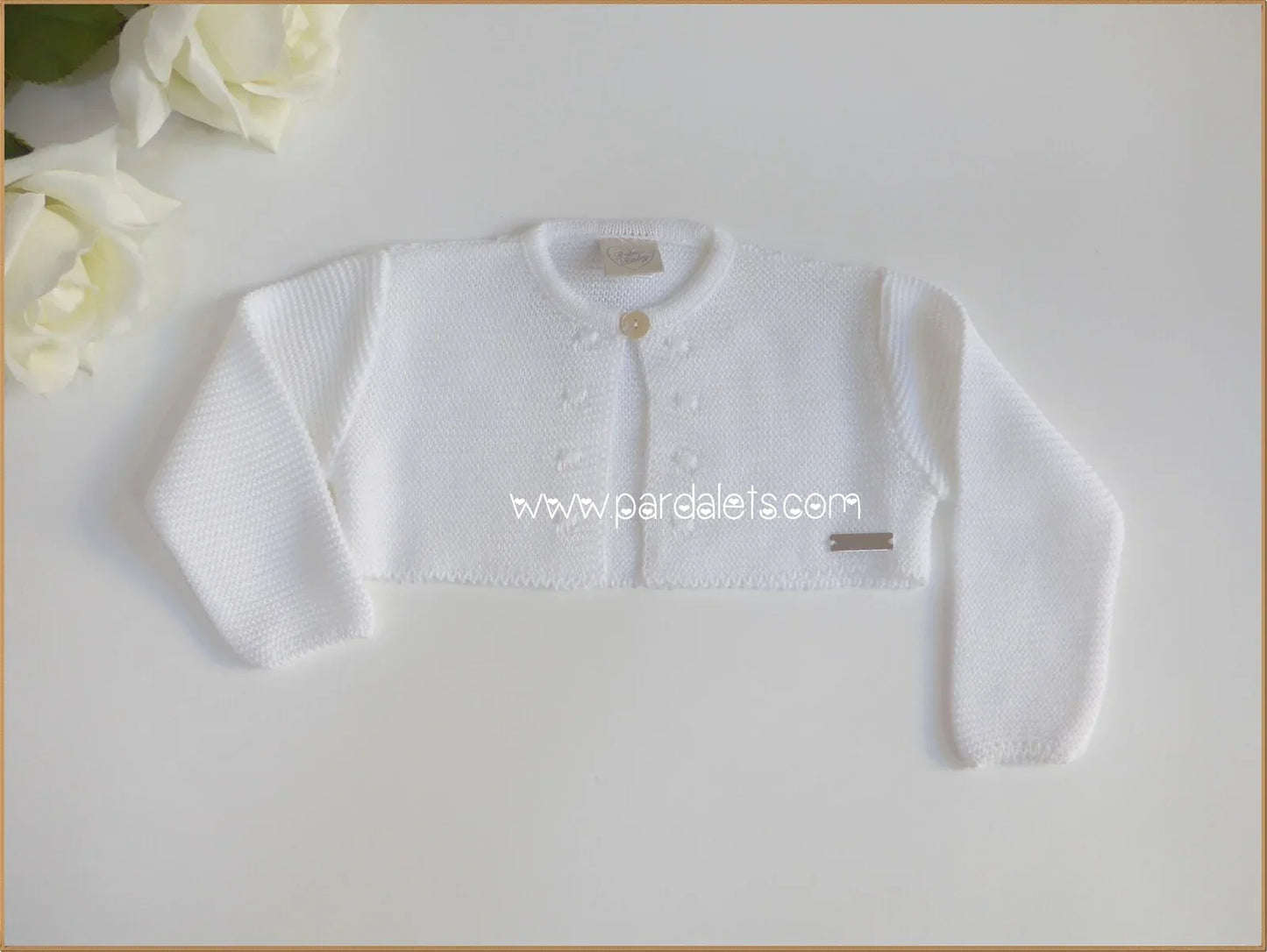 Chaqueta blanca perle con bodoques - PARDALETS