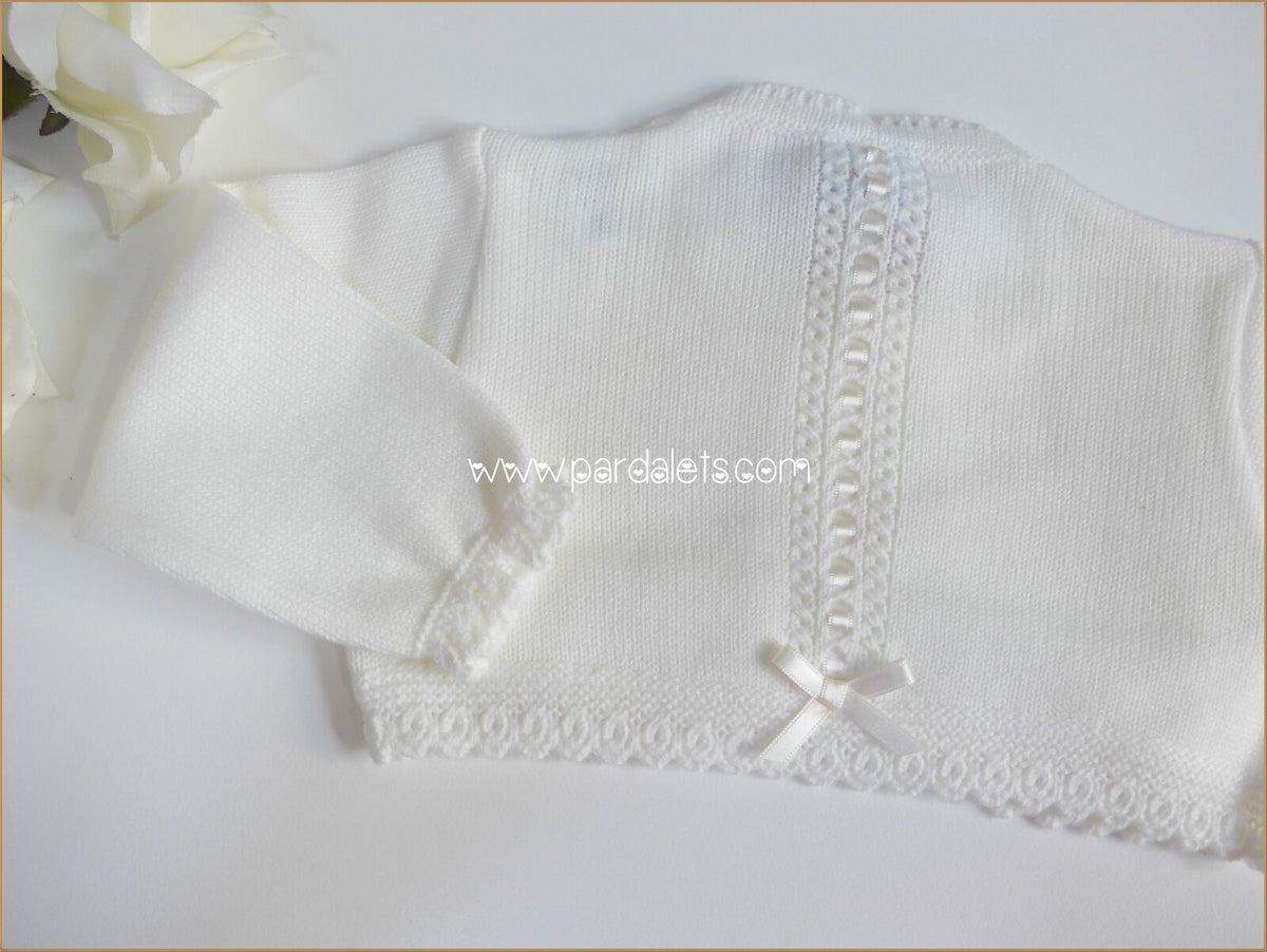 Chaqueta lana beig con pasacintas beig