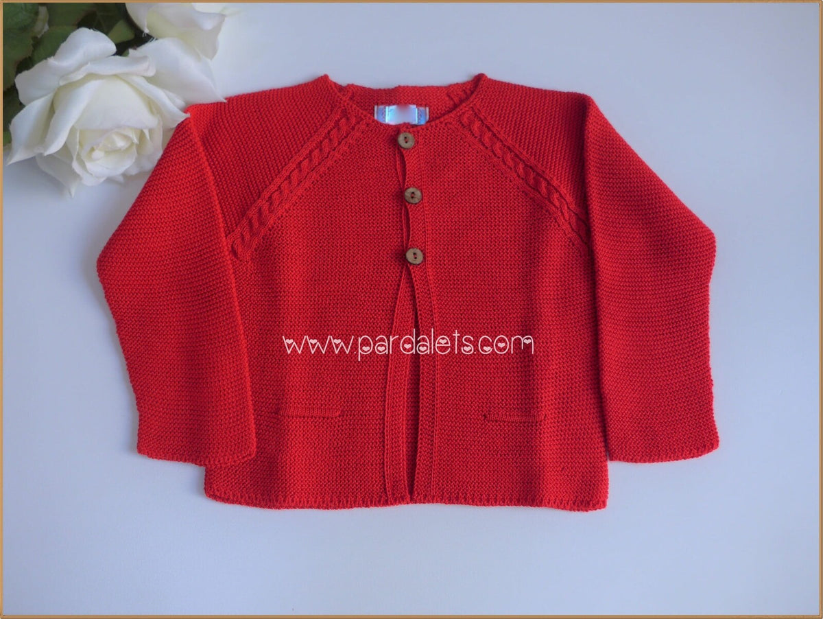 Chaqueta larga algodon roja