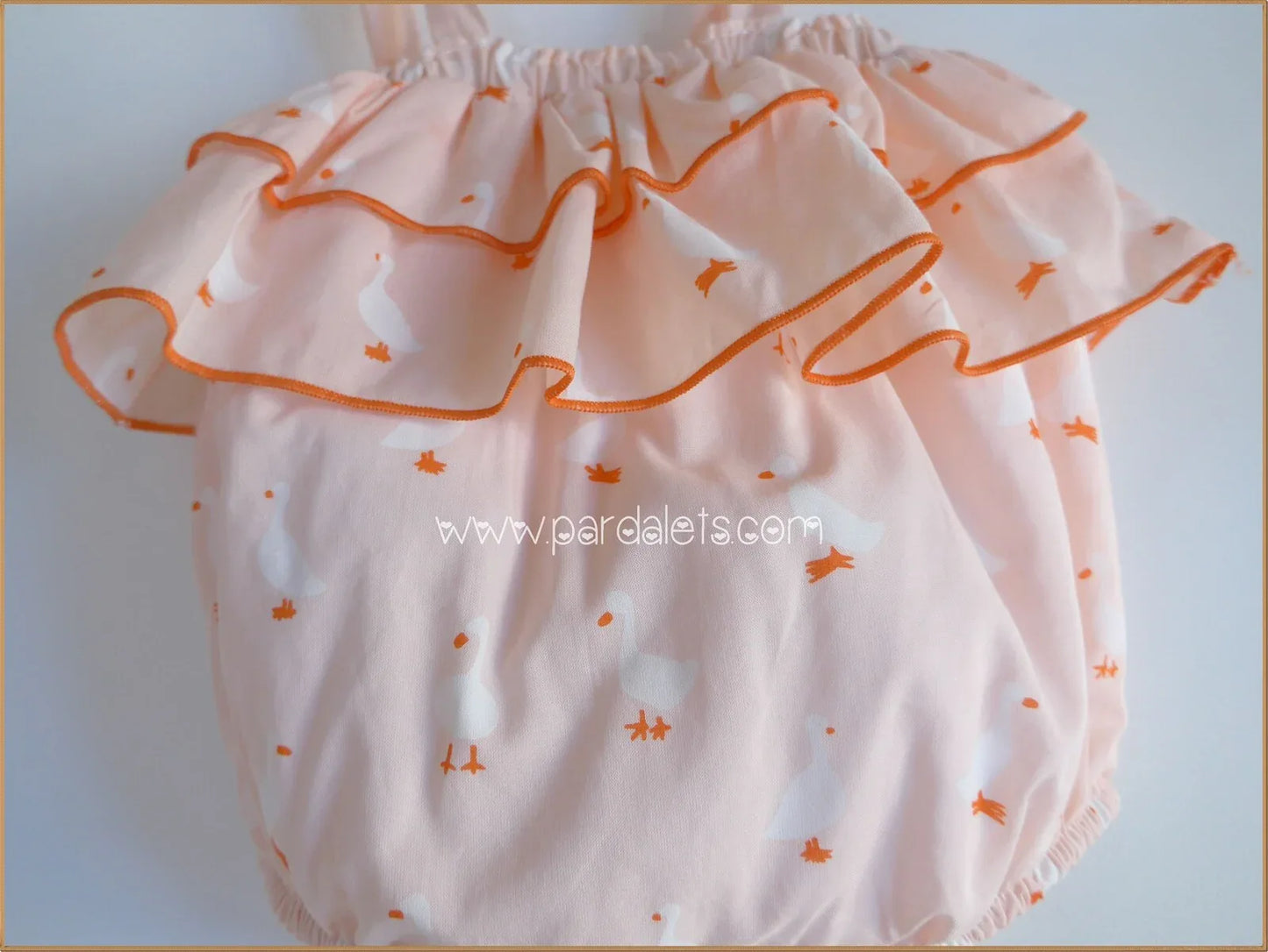 Ranita tirantes naranja patitos con gorro - PARDALETS