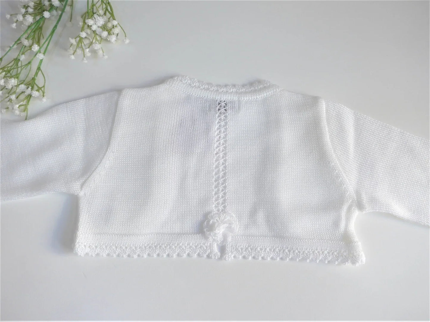 Chaqueta perle blanco con pompon blanco - PARDALETS