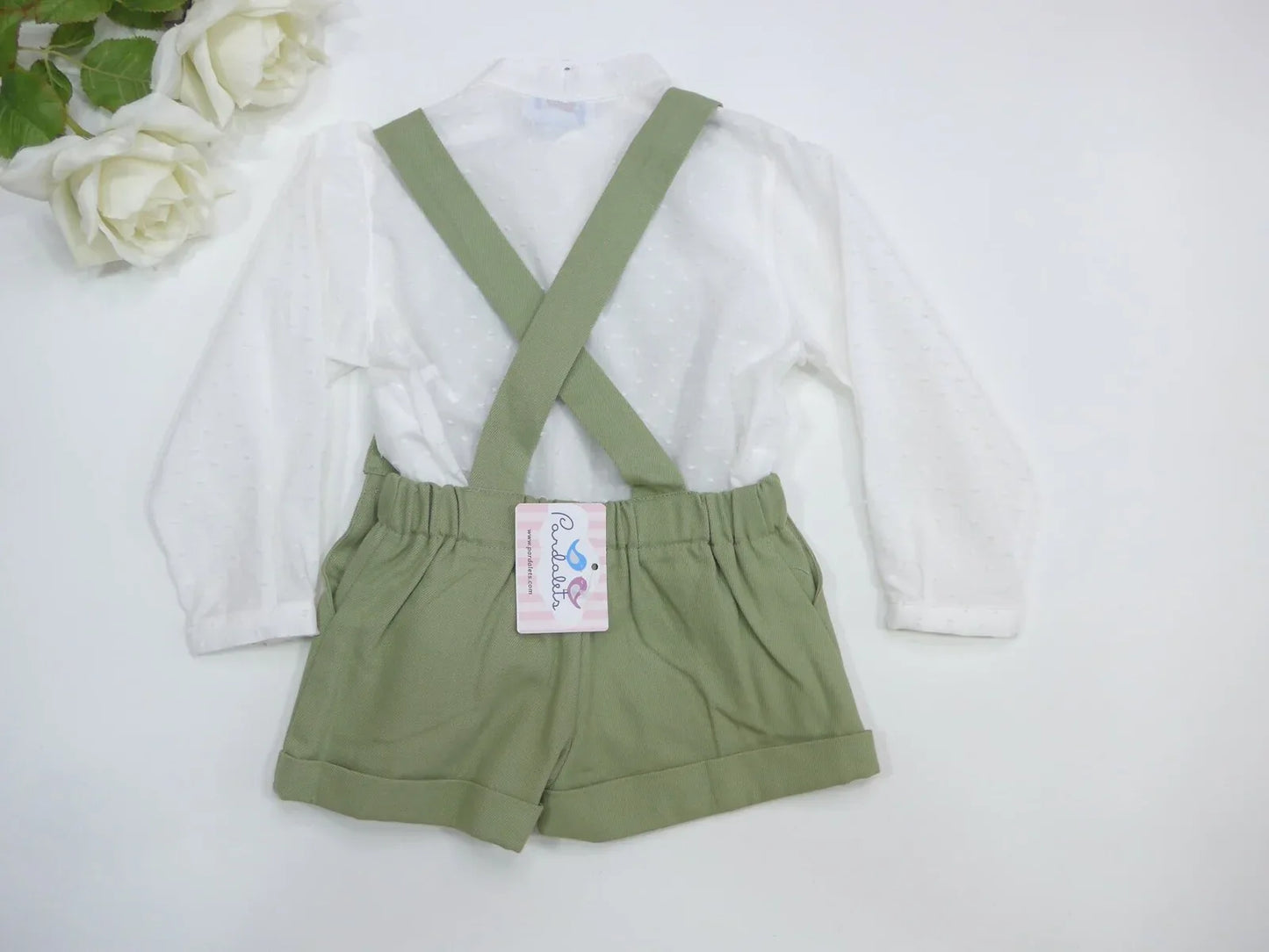 Peto verde oliva con botoncitos y bolsillos - PARDALETS