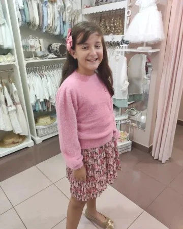 Falda gasa plisada estampado personitas - PARDALETS