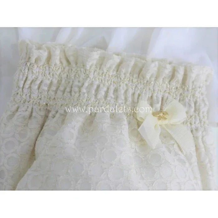 Blusa beig con culote organza circulos - PARDALETS