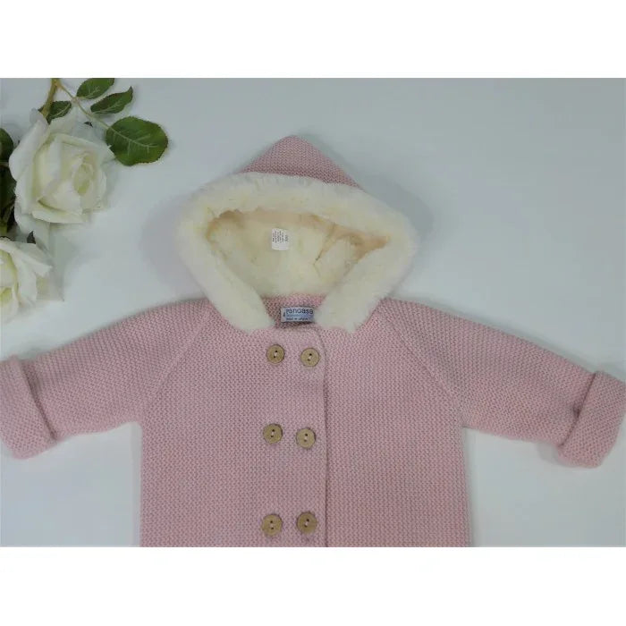 Buzo color rosa con capucha de pelo - PARDALETS