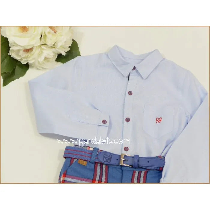 Conjunto camisa y short cuadros "Petirrojo" - PARDALETS