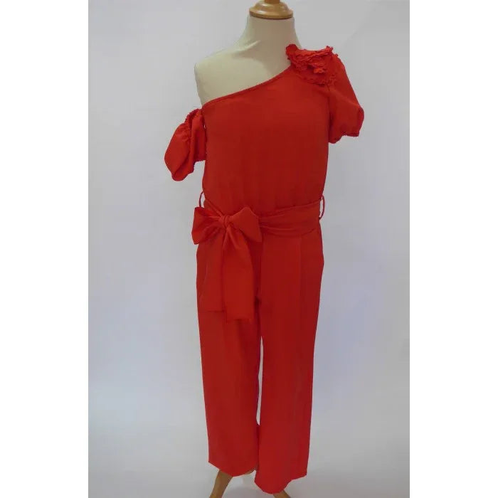 Mono rojo de pantalón largo y pompón - PARDALETS