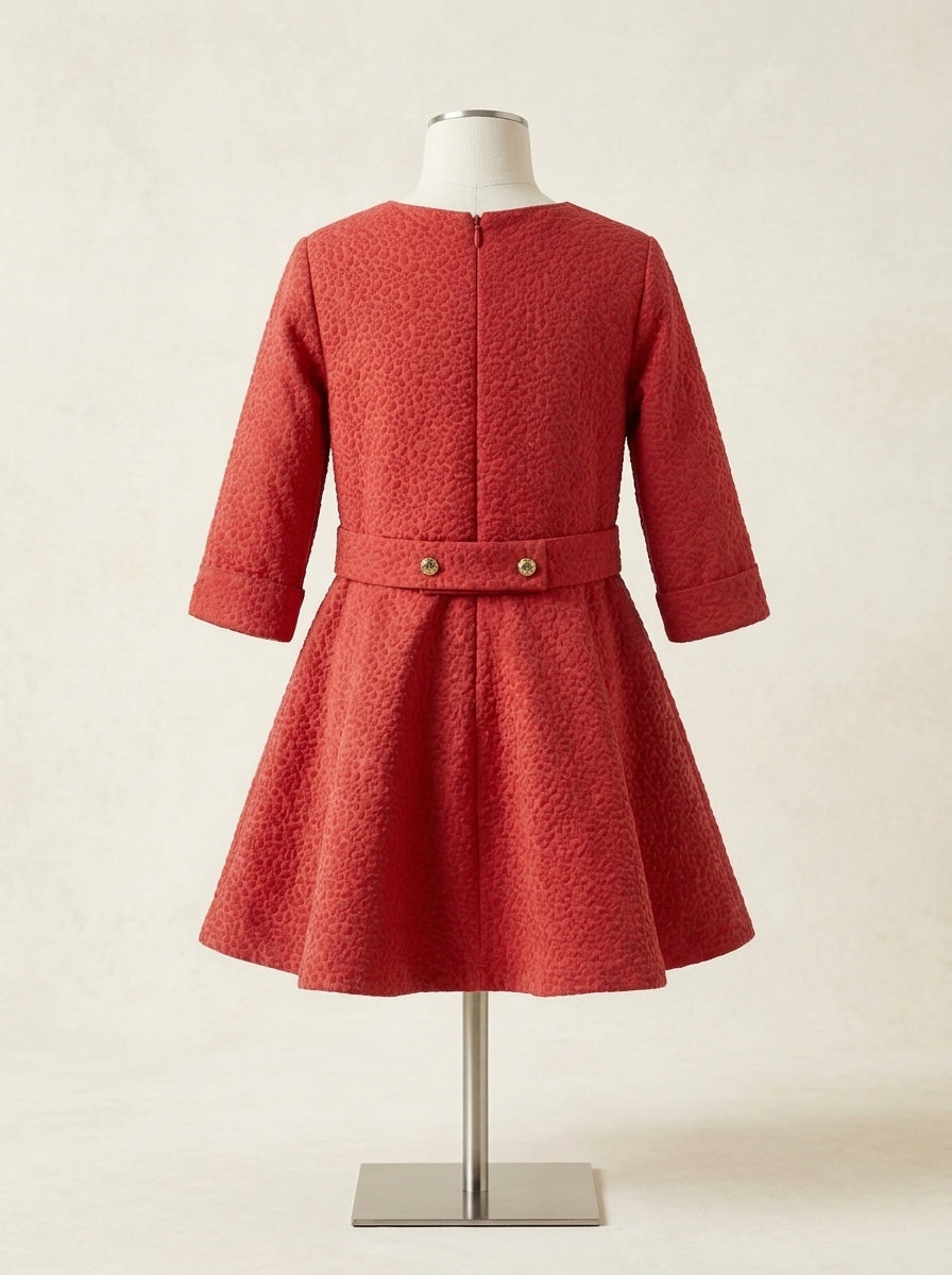 Vestido jacquard rojo