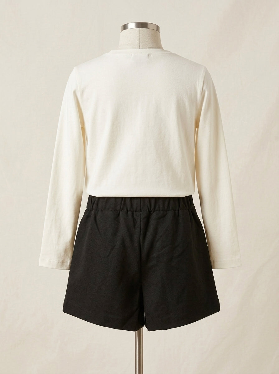 Conjunto camiseta serigrafiada y short negro