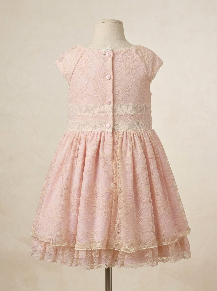 Vestido tul rosa con gran vuelo