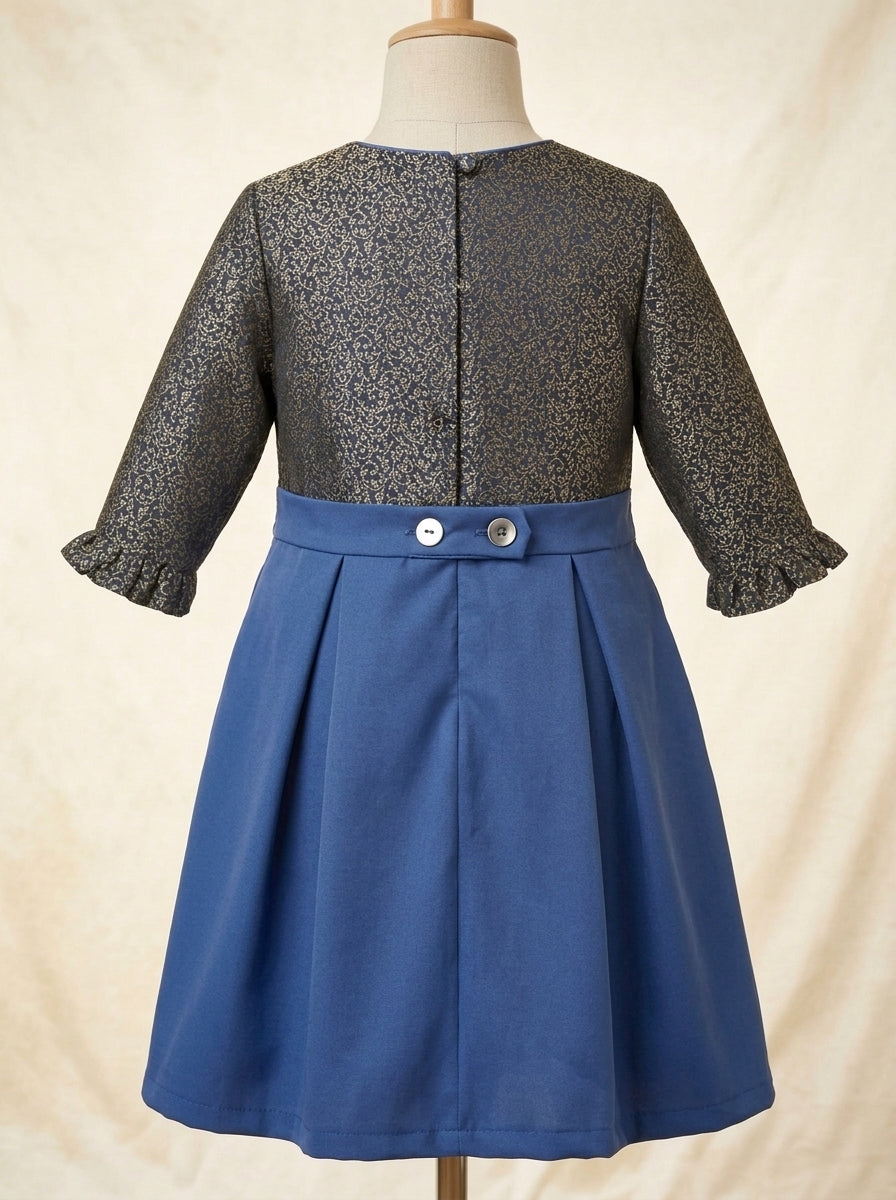 Vestido brocado azul