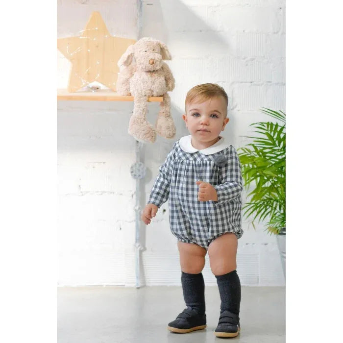 Pelele vichy gris - PARDALETS