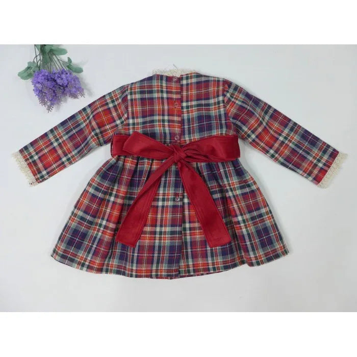 Vestido cuadros granates y verdes - PARDALETS