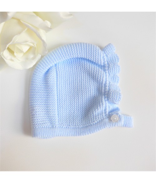 Capota lana color azul bebe