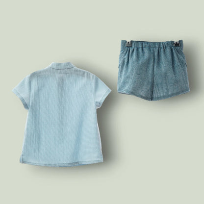 Conjunto camisa y short turquesa "Alfareria"