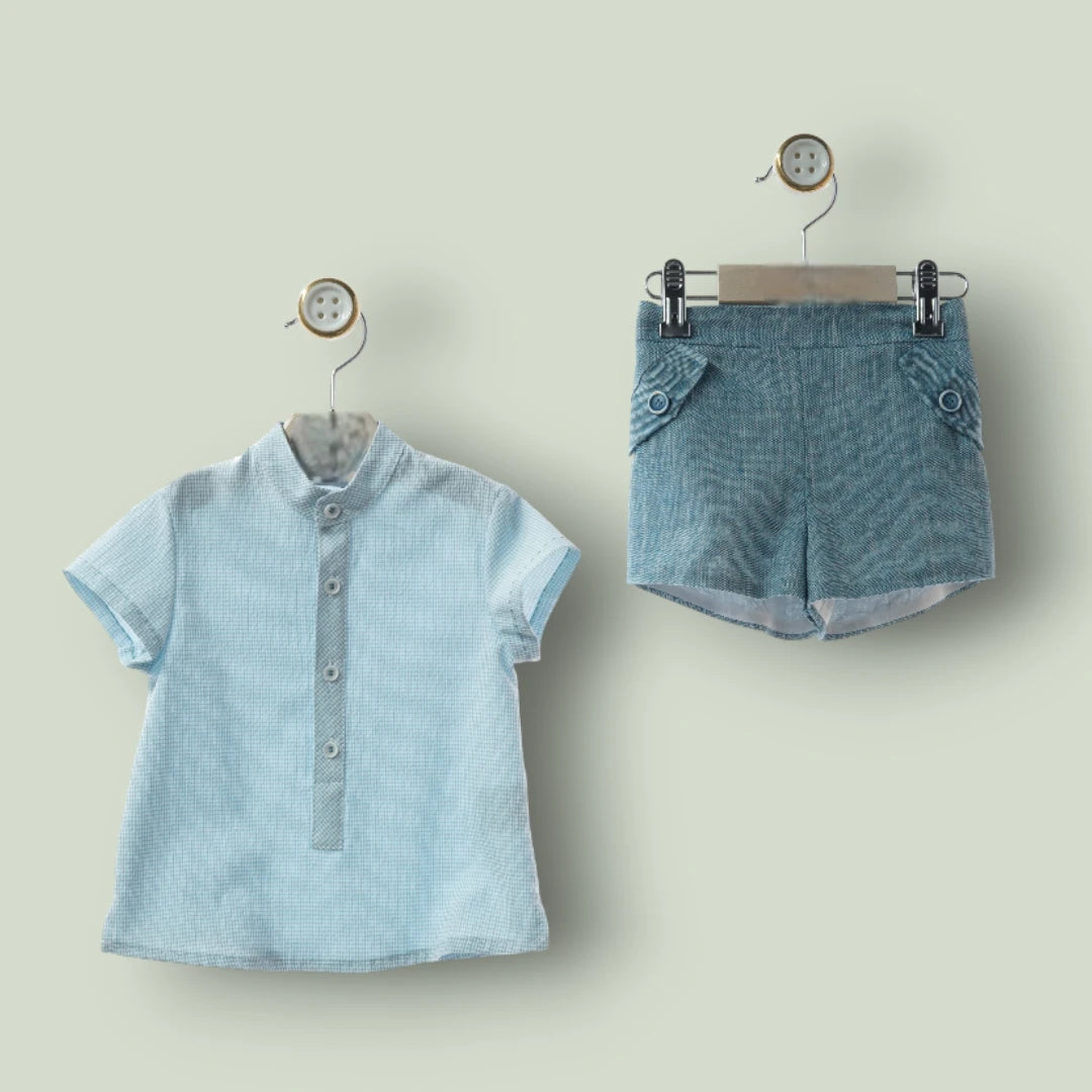 Conjunto camisa y short turquesa "Alfareria"