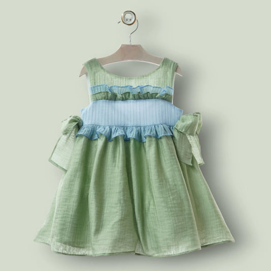 Vestido verde y azul "Mosaico"