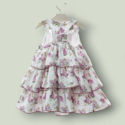 Vestido haditas y flores malvas "Artesania"