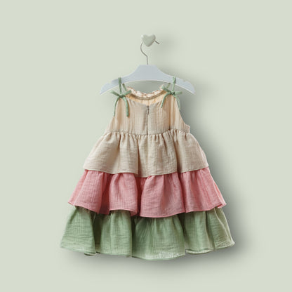 Vestido tirantes 3 volantes "Wabi-Sabi"