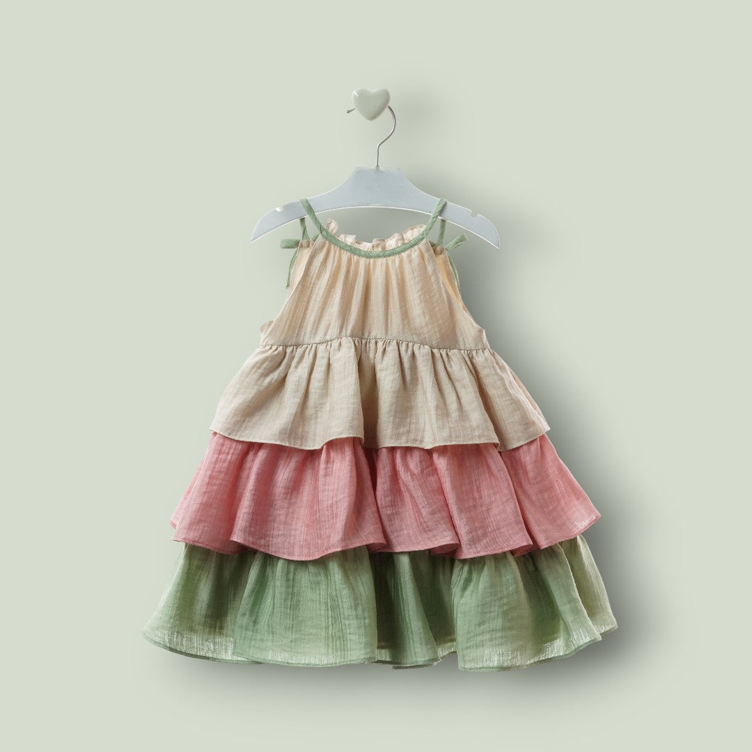 Vestido tirantes 3 volantes "Wabi-Sabi"