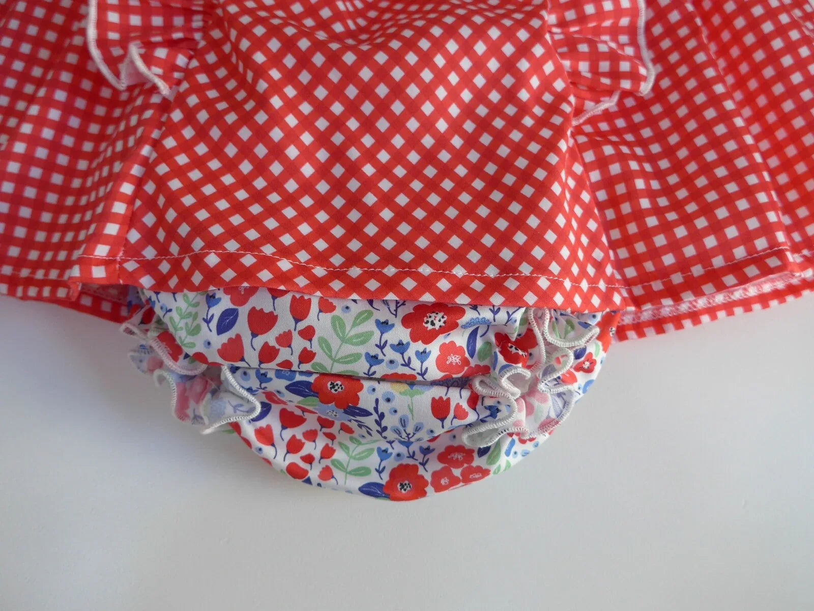 Jesusito vichy rojo braguita estampada - PARDALETS